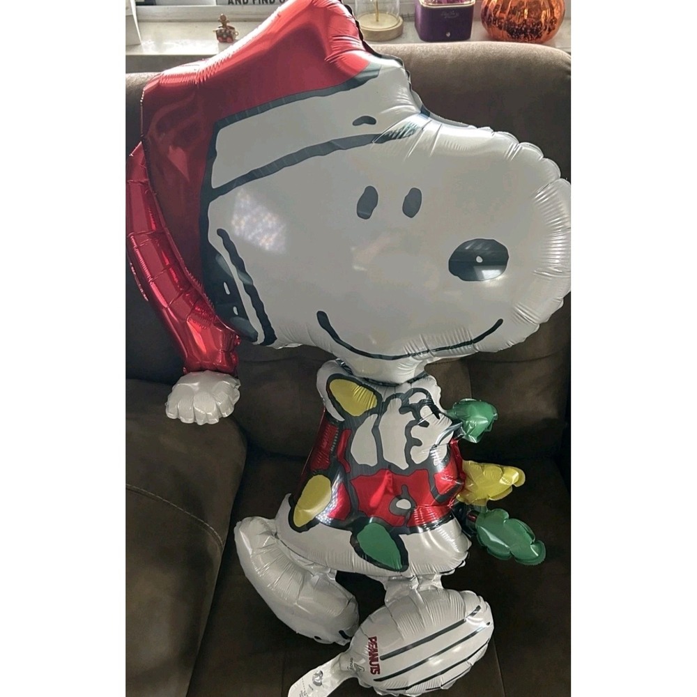 Peanuts Snoopy Christmas Mylar Balloon Inflatable Outdoor Decor Anagram Set Of 2